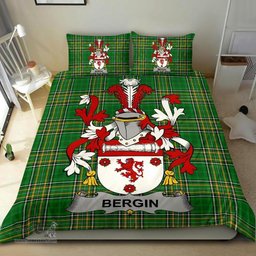 Irish Bergin or O'Bergin Coat of Arms Family Crest Ireland Bedding Set Irish National Tartan Irish County Bedding Set Duvet Covers