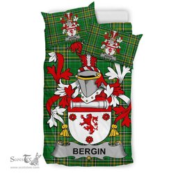 Irish Bergin or O'Bergin Coat of Arms Family Crest Ireland Bedding Set Irish National Tartan Irish County Bedding Set Duvet Covers
