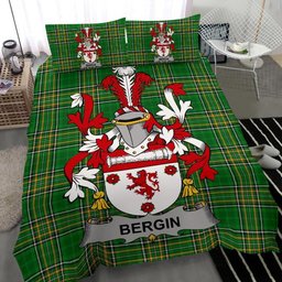 Irish Bergin or O'Bergin Coat of Arms Family Crest Ireland Bedding Set Irish National Tartan Irish County Bedding Set Duvet Covers