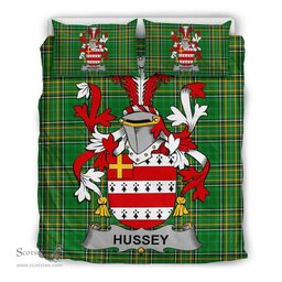 Irish Hussey or O'Hosey Coat of Arms Family Crest Ireland Bedding Set Irish National Tartan Irish County Bedding Set Duvet Covers