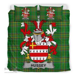 Irish Hussey or O'Hosey Coat of Arms Family Crest Ireland Bedding Set Irish National Tartan Irish County Bedding Set Duvet Covers
