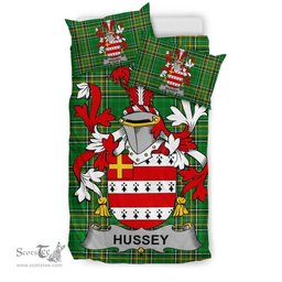 Irish Hussey or O'Hosey Coat of Arms Family Crest Ireland Bedding Set Irish National Tartan Irish County Bedding Set Duvet Covers