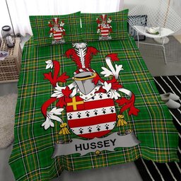 Irish Hussey or O'Hosey Coat of Arms Family Crest Ireland Bedding Set Irish National Tartan Irish County Bedding Set Duvet Covers