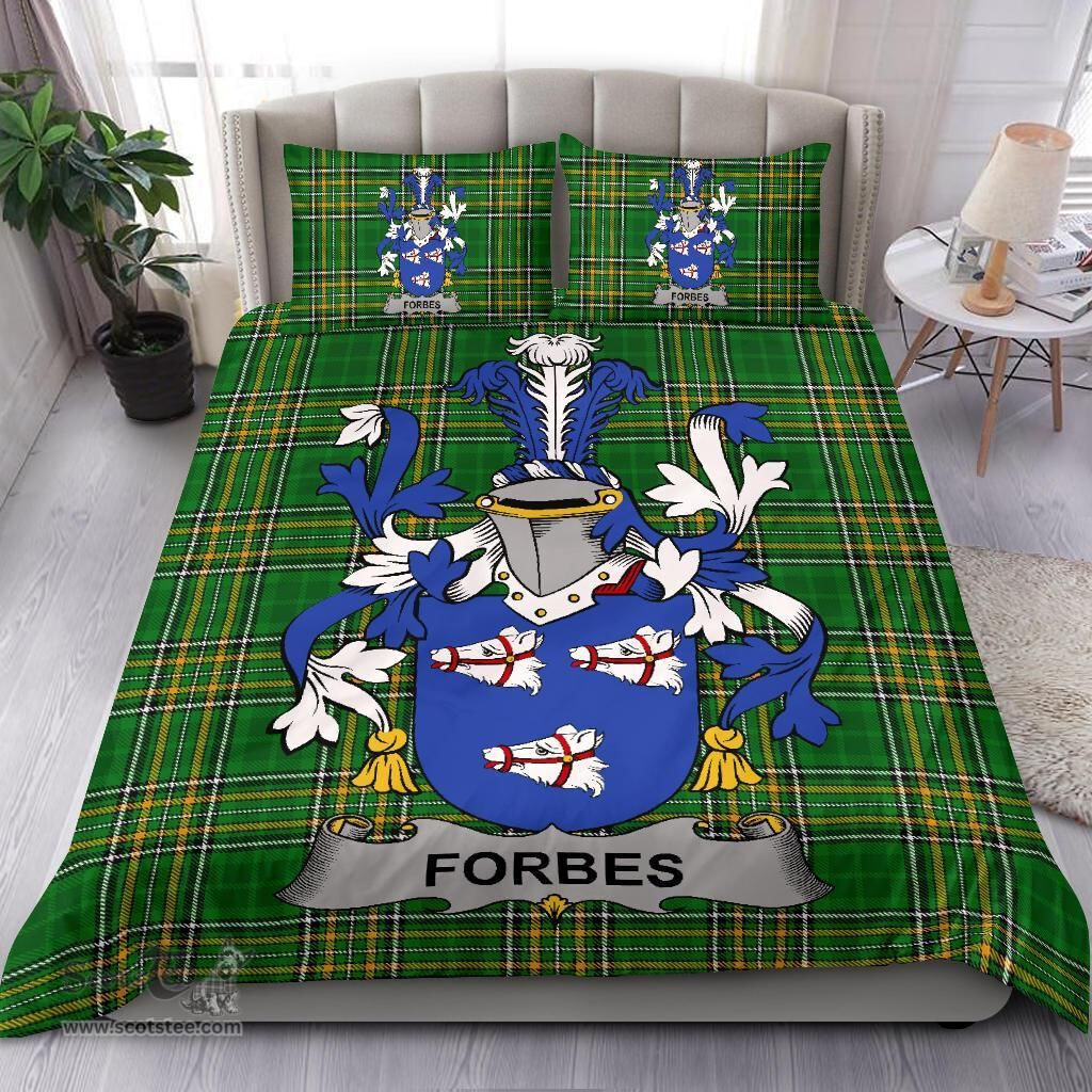 Irish Forbes Coat of Arms Family Crest Ireland Bedding Set Irish National Tartan Irish County Bedding Set Duvet Covers