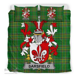 Irish Sarsfield Coat of Arms Family Crest Ireland Bedding Set Irish National Tartan Irish County Bedding Set Duvet Covers