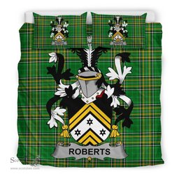 Irish Roberts Coat of Arms Family Crest Ireland Bedding Set Irish National Tartan Irish County Bedding Set Duvet Covers