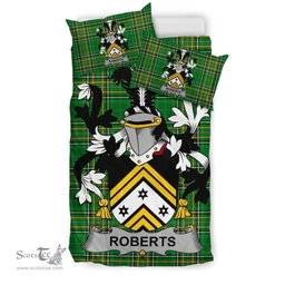 Irish Roberts Coat of Arms Family Crest Ireland Bedding Set Irish National Tartan Irish County Bedding Set Duvet Covers