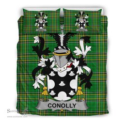 Irish Conolly or O'Conolly Coat of Arms Family Crest Ireland Bedding Set Irish National Tartan Irish County Bedding Set Duvet Covers