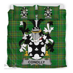 Irish Conolly or O'Conolly Coat of Arms Family Crest Ireland Bedding Set Irish National Tartan Irish County Bedding Set Duvet Covers