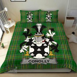 Irish Conolly or O'Conolly Coat of Arms Family Crest Ireland Bedding Set Irish National Tartan Irish County Bedding Set Duvet Covers