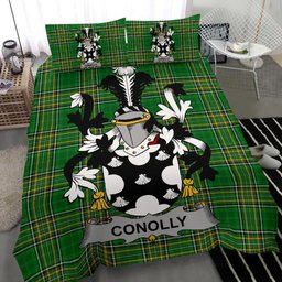 Irish Conolly or O'Conolly Coat of Arms Family Crest Ireland Bedding Set Irish National Tartan Irish County Bedding Set Duvet Covers