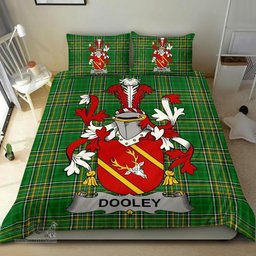 Irish Dooley or O'Dooley Coat of Arms Family Crest Ireland Bedding Set Irish National Tartan Irish County Bedding Set Duvet Covers