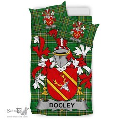 Irish Dooley or O'Dooley Coat of Arms Family Crest Ireland Bedding Set Irish National Tartan Irish County Bedding Set Duvet Covers