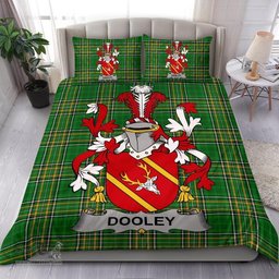 Irish Dooley or O'Dooley Coat of Arms Family Crest Ireland Bedding Set Irish National Tartan Irish County Bedding Set Duvet Covers