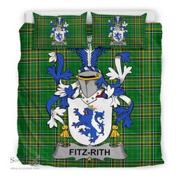 Irish Fitz-Rith Coat of Arms Family Crest Ireland Bedding Set Irish National Tartan Irish County Bedding Set Duvet Covers