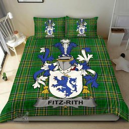 Irish Fitz-Rith Coat of Arms Family Crest Ireland Bedding Set Irish National Tartan Irish County Bedding Set Duvet Covers