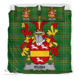 Irish Rush Coat of Arms Family Crest Ireland Bedding Set Irish National Tartan Irish County Bedding Set Duvet Covers