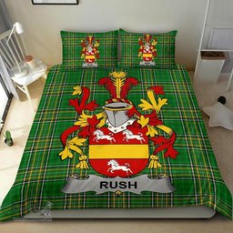 Irish Rush Coat of Arms Family Crest Ireland Bedding Set Irish National Tartan Irish County Bedding Set Duvet Covers
