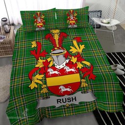 Irish Rush Coat of Arms Family Crest Ireland Bedding Set Irish National Tartan Irish County Bedding Set Duvet Covers