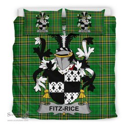 Irish Fitz-Rice Coat of Arms Family Crest Ireland Bedding Set Irish National Tartan Irish County Bedding Set Duvet Covers