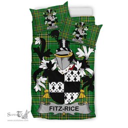 Irish Fitz-Rice Coat of Arms Family Crest Ireland Bedding Set Irish National Tartan Irish County Bedding Set Duvet Covers
