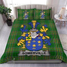 Irish Somerville Coat of Arms Family Crest Ireland Bedding Set Irish National Tartan Irish County Bedding Set Duvet Covers