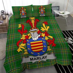 Irish Marlay or O'Marley Coat of Arms Family Crest Ireland Bedding Set Irish National Tartan Irish County Bedding Set Duvet Covers