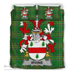 Irish Irvine Coat of Arms Family Crest Ireland Bedding Set Irish National Tartan Irish County Bedding Set Duvet Covers