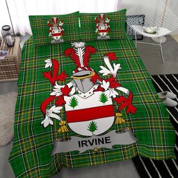 Irish Irvine Coat of Arms Family Crest Ireland Bedding Set Irish National Tartan Irish County Bedding Set Duvet Covers