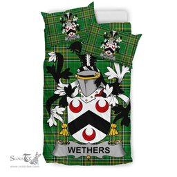 Irish Wethers Coat of Arms Family Crest Ireland Bedding Set Irish National Tartan Irish County Bedding Set Duvet Covers
