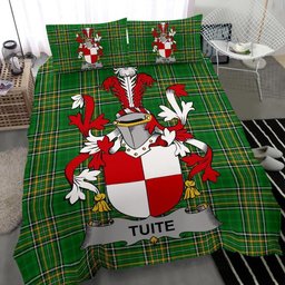 Irish Tuite Coat of Arms Family Crest Ireland Bedding Set Irish National Tartan Irish County Bedding Set Duvet Covers