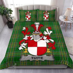 Irish Tuite Coat of Arms Family Crest Ireland Bedding Set Irish National Tartan Irish County Bedding Set Duvet Covers
