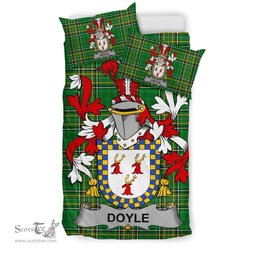 Irish Doyle or O'Doyle Coat of Arms Family Crest Ireland Bedding Set Irish National Tartan Irish County Bedding Set Duvet Covers