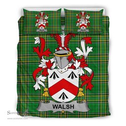Irish Walsh Coat of Arms Family Crest Ireland Bedding Set Irish National Tartan Irish County Bedding Set Duvet Covers