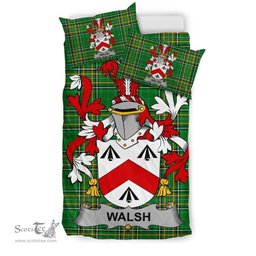 Irish Walsh Coat of Arms Family Crest Ireland Bedding Set Irish National Tartan Irish County Bedding Set Duvet Covers