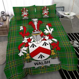 Irish Walsh Coat of Arms Family Crest Ireland Bedding Set Irish National Tartan Irish County Bedding Set Duvet Covers