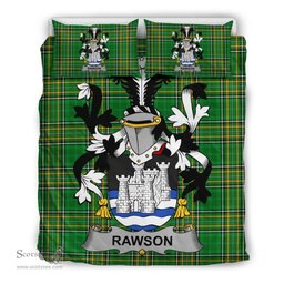 Irish Rawson Coat of Arms Family Crest Ireland Bedding Set Irish National Tartan Irish County Bedding Set Duvet Covers