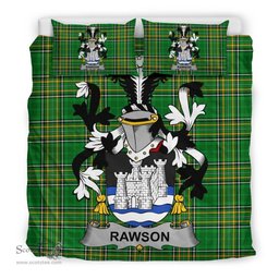 Irish Rawson Coat of Arms Family Crest Ireland Bedding Set Irish National Tartan Irish County Bedding Set Duvet Covers
