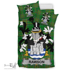 Irish Rawson Coat of Arms Family Crest Ireland Bedding Set Irish National Tartan Irish County Bedding Set Duvet Covers