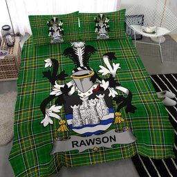 Irish Rawson Coat of Arms Family Crest Ireland Bedding Set Irish National Tartan Irish County Bedding Set Duvet Covers