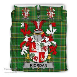Irish Riordan or O'Rearden Coat of Arms Family Crest Ireland Bedding Set Irish National Tartan Irish County Bedding Set Duvet Covers