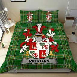 Irish Riordan or O'Rearden Coat of Arms Family Crest Ireland Bedding Set Irish National Tartan Irish County Bedding Set Duvet Covers