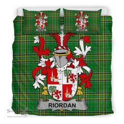 Irish Riordan or O'Rearden Coat of Arms Family Crest Ireland Bedding Set Irish National Tartan Irish County Bedding Set Duvet Covers