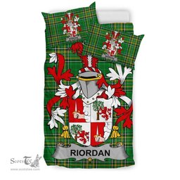Irish Riordan or O'Rearden Coat of Arms Family Crest Ireland Bedding Set Irish National Tartan Irish County Bedding Set Duvet Covers