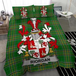 Irish Riordan or O'Rearden Coat of Arms Family Crest Ireland Bedding Set Irish National Tartan Irish County Bedding Set Duvet Covers