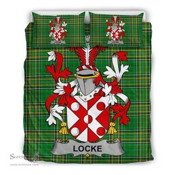 Irish Locke Coat of Arms Family Crest Ireland Bedding Set Irish National Tartan Irish County Bedding Set Duvet Covers