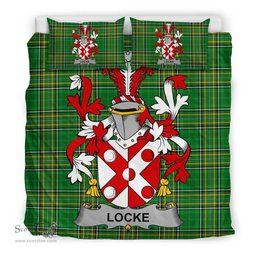 Irish Locke Coat of Arms Family Crest Ireland Bedding Set Irish National Tartan Irish County Bedding Set Duvet Covers