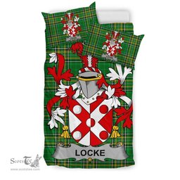 Irish Locke Coat of Arms Family Crest Ireland Bedding Set Irish National Tartan Irish County Bedding Set Duvet Covers