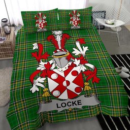 Irish Locke Coat of Arms Family Crest Ireland Bedding Set Irish National Tartan Irish County Bedding Set Duvet Covers