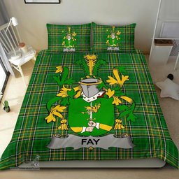 Irish Fay or O'Fee Coat of Arms Family Crest Ireland Bedding Set Irish National Tartan Irish County Bedding Set Duvet Covers